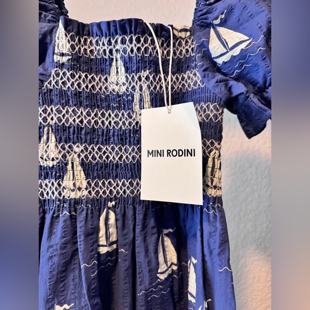 NWT Girls Mini Rodini sailboat dress - Picture 4 of 5
